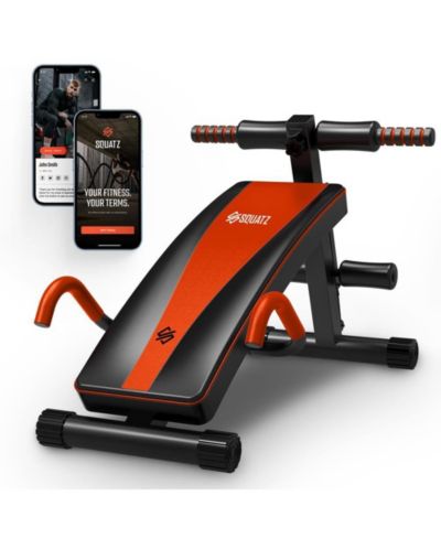 SQUATZ Supine Board with Handrail, Multifunctional Abdominal Retractor for Sit-Up Fitness
