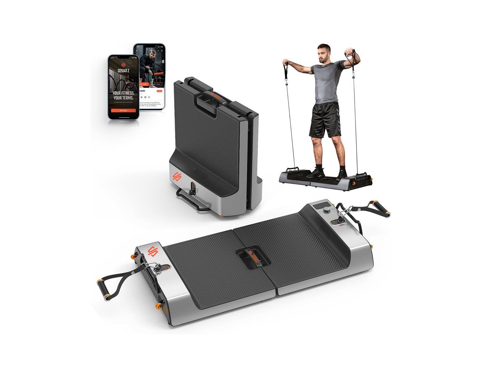 SQUATZ Foldable Apollo Fitness Board With Push-Up Body Workout System