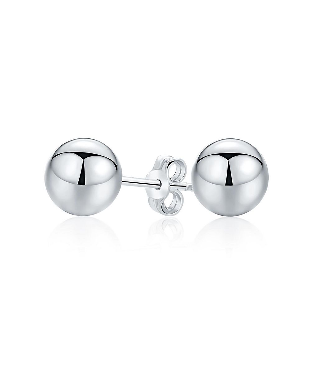 Bling Jewelry серьги-гвоздики Bling Jewelry Basic Simple Round Bead Ball Stud For Women.925 Sterling Silver