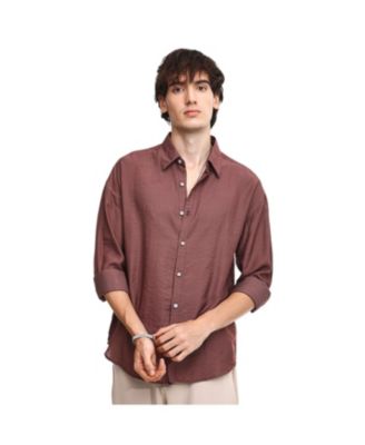 Мужская рубашка Campus Sutra Mocha Brown Breezy Wrinkled