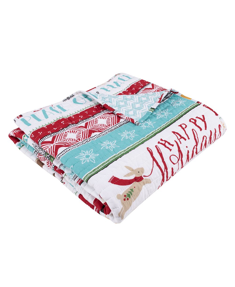 Декоративный плед Levtex Merry Bright Ho Ho Holidays Reversible Quilted 50" x 60"