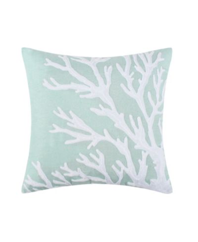 Levtex декоративная подушка с вышивкой Ocean Meadow Coral, 18" x 18"