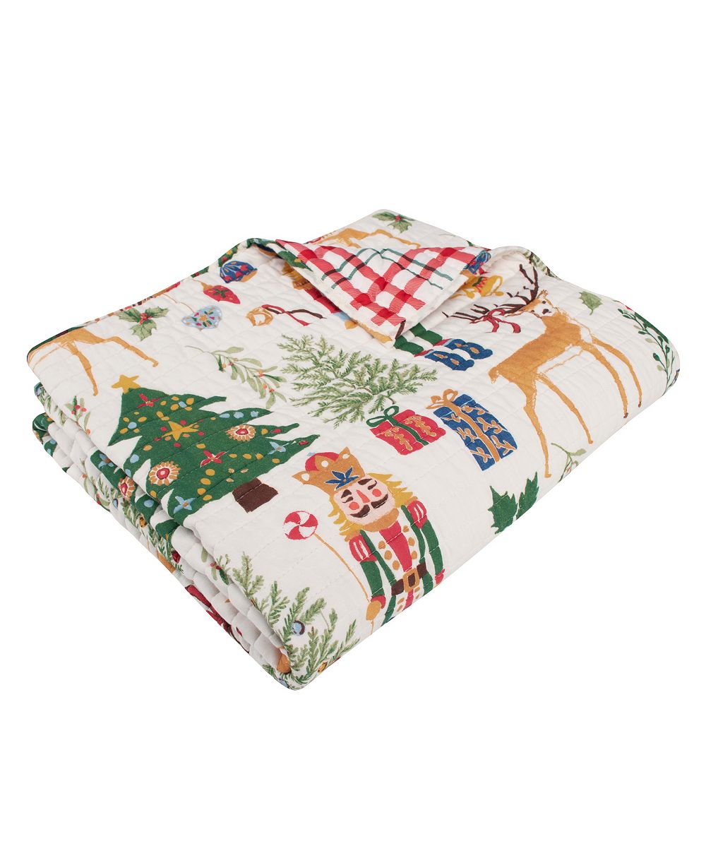 Двустороннее стеганое покрывало Levtex Nutcracker, 50" x 60"