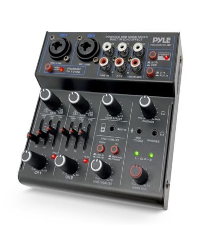 Компактный DJ микшерный интерфейс Pyle с USB Audio и Phantom Power и Bluetooth