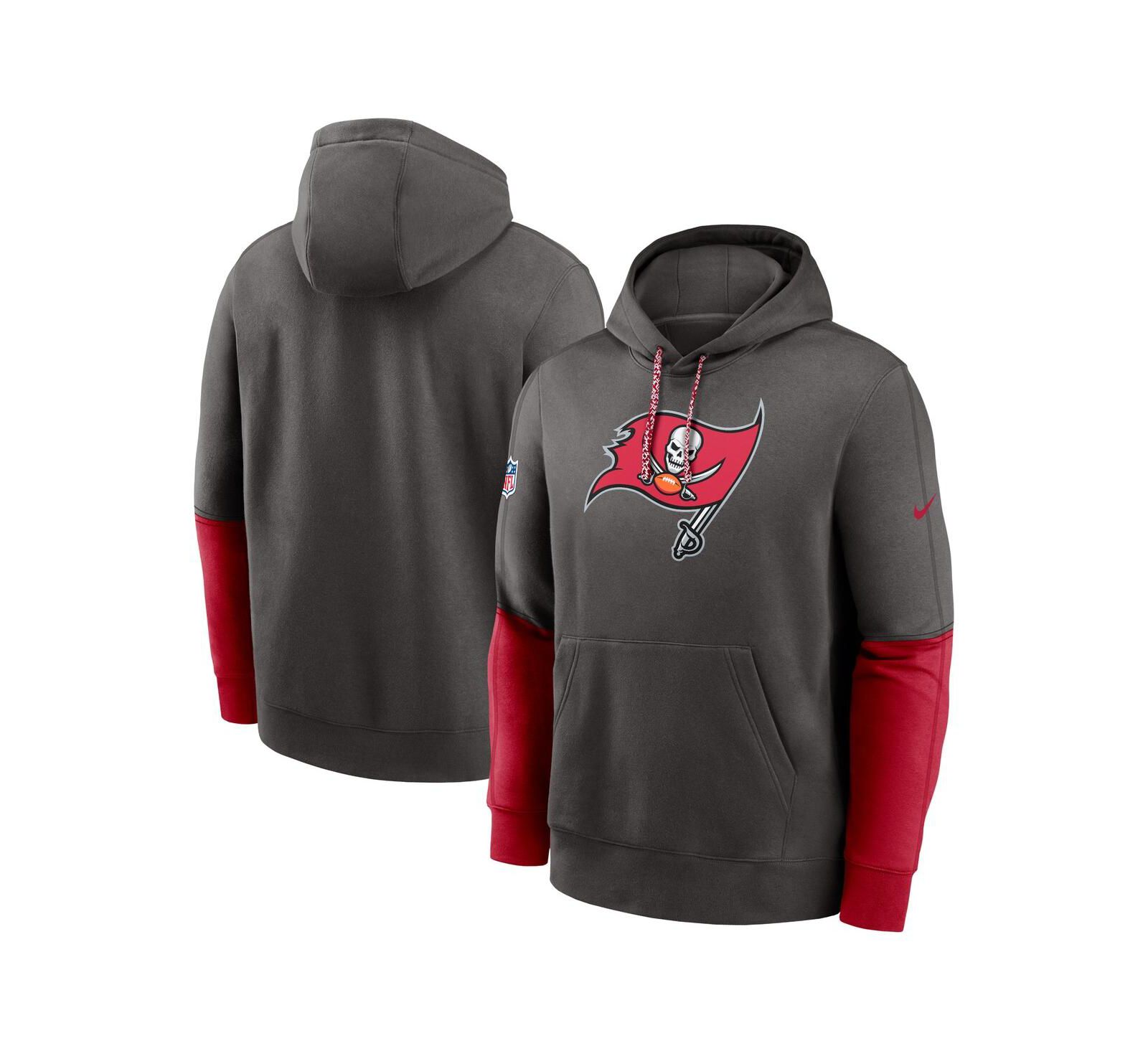 Мужское худи Nike Club Pullover Tampa Bay Buccaneers 2024 Sideline, pewter/red