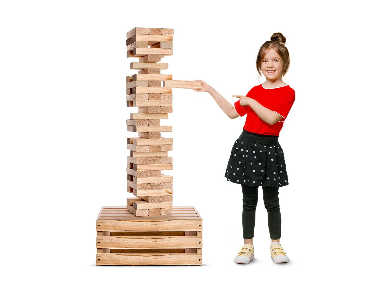 Swooc Giant Tower Game with Storage Crate, 60 Blocks, New Zealand Pine, Ages 5+