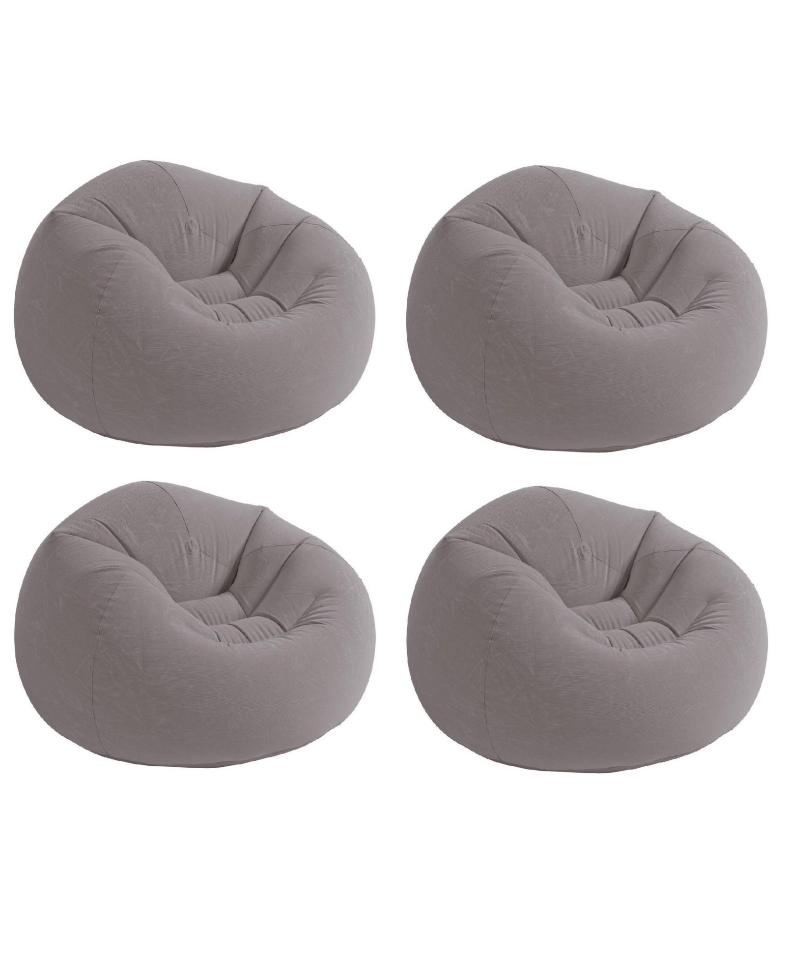 Intex надувное кресло-мешок, серое (4 штуки)