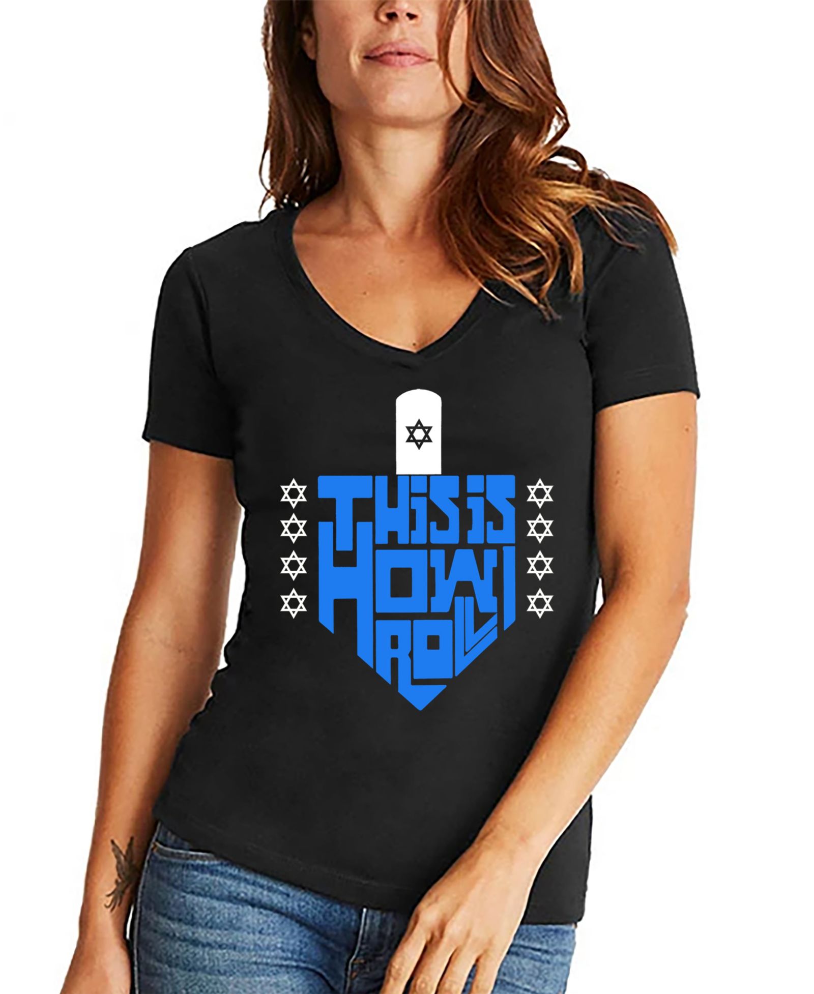 Женская футболка LA Pop Art This is How I Roll Word Art V-Neck