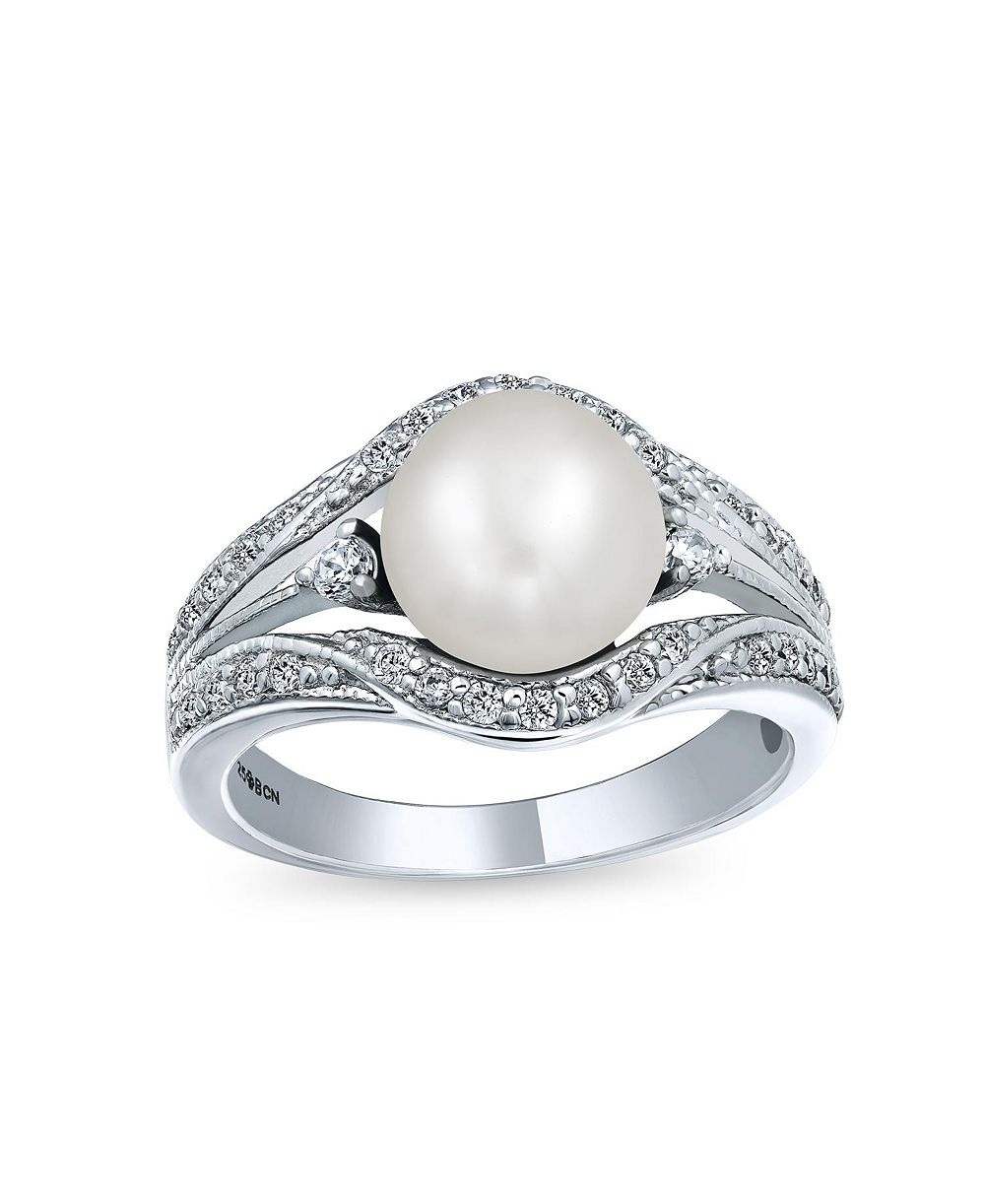 Кольцо Bling Jewelry Freshwater White Pearl Ring.925 Sterling Silver