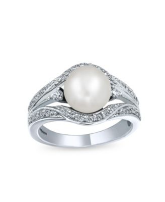 Кольцо Bling Jewelry Freshwater White Pearl Ring.925 Sterling Silver