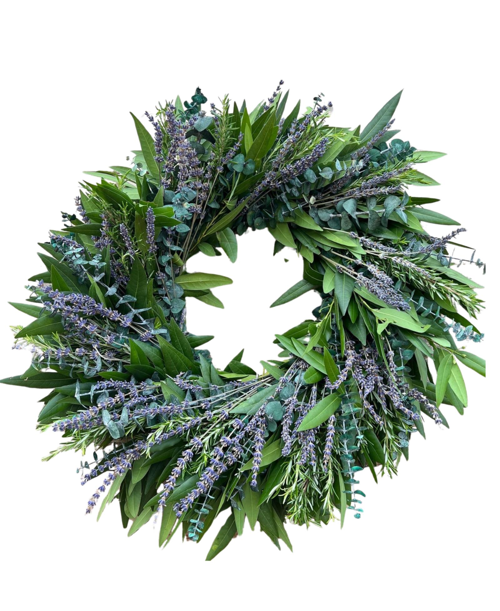 Венок GreenishBlu Real Aromatic Preserved Baby Blue Eucalyptus, Dried Lavender and Rosemary, 22"