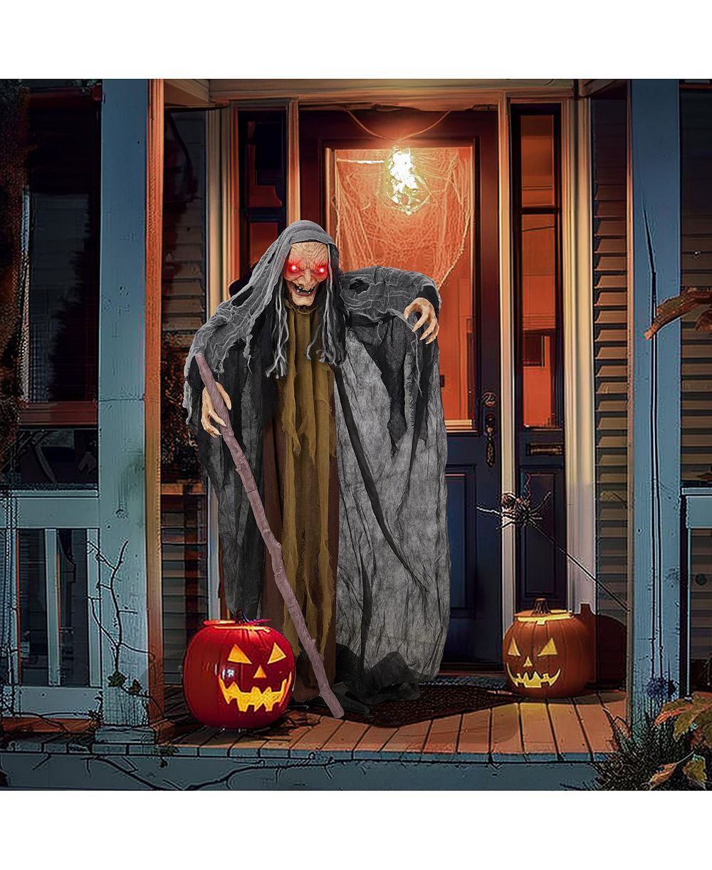 Yescom Анимированная страшная ведьма Halloween 5.3FT, LED глаза