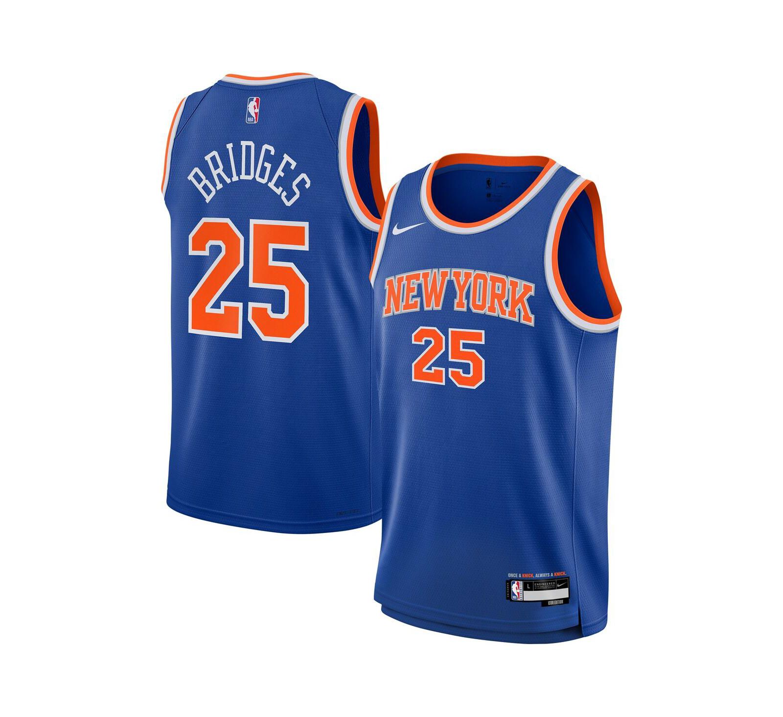 Джерси Nike Mikal Bridges Blue New York Knicks Swingman - Icon Edition