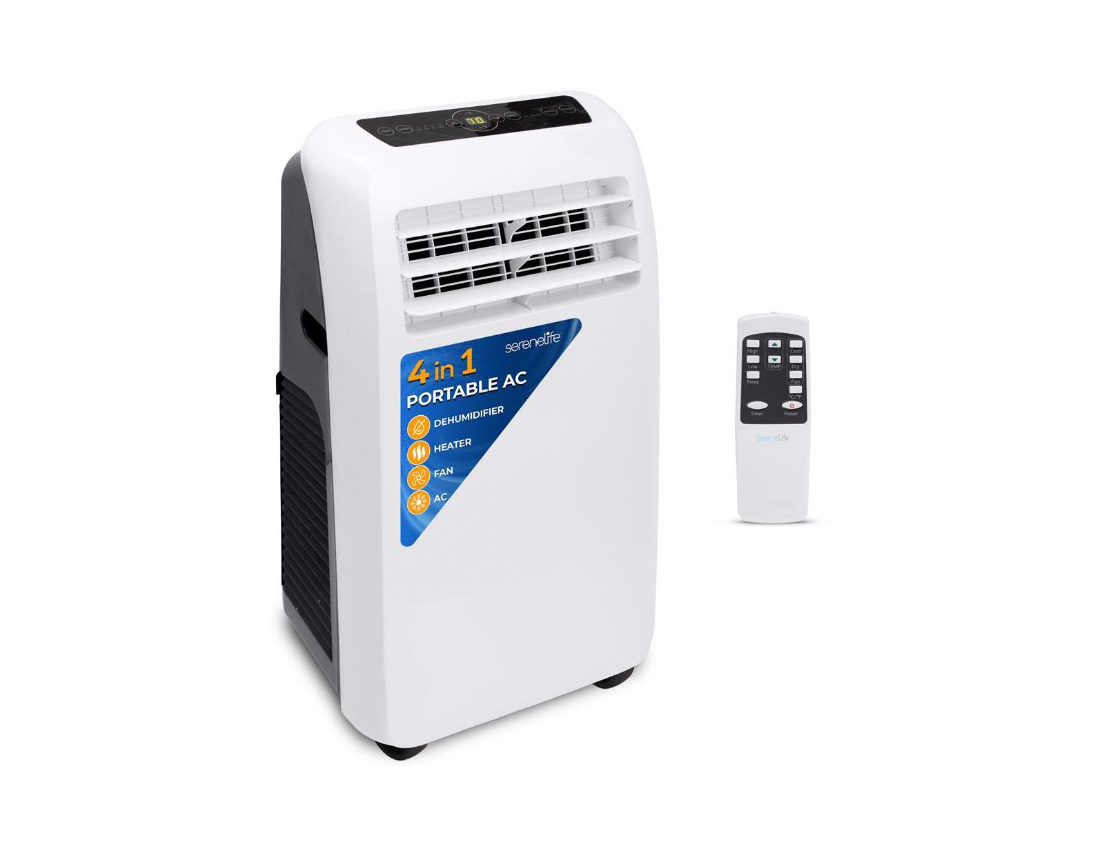 SereneLife Portable Air Conditioner & Heater, 10,000 BTU Cooling, 9,000 BTU Heating, Built-in Dehumidifier & Fan