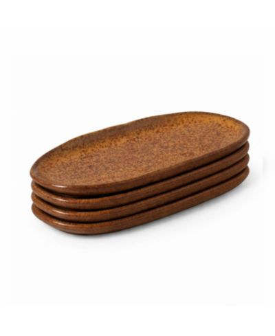 PORTO BRASIL Stoneware Shallow Oval Platters, Set of 4