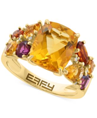 EFFY® Multi-Gemstone (6-1/5 ct. t.w.) & Diamond Accent Ring in 14k Gold-Plated Sterling Silver