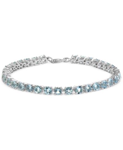 Браслет EFFY® Aquamarine (7-1/2 ct. t.w.) Tennis в серебре Sterling Silver