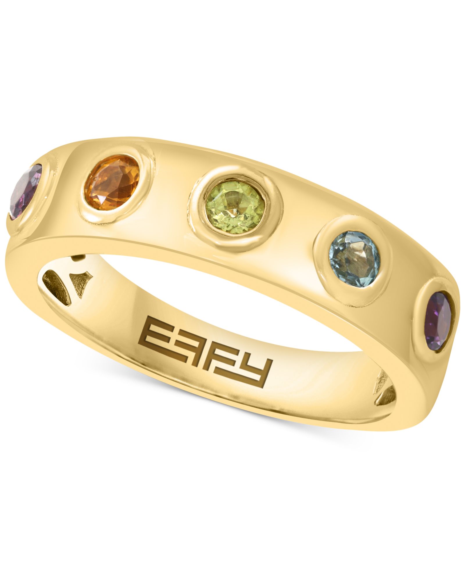 EFFY® Multi-Gemstone Bezel Band (1/2 ct. t.w.) в Gold-Plated Sterling Silver