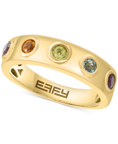 EFFY® Multi-Gemstone Bezel Band (1/2 ct. t.w.) в Gold-Plated Sterling Silver