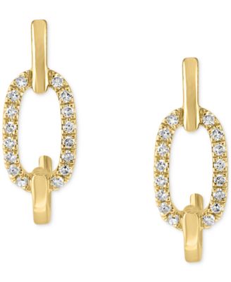 LALI Jewels Diamond Link Small Hoop Earrings (1/6 ct. t.w.) in 14k Gold