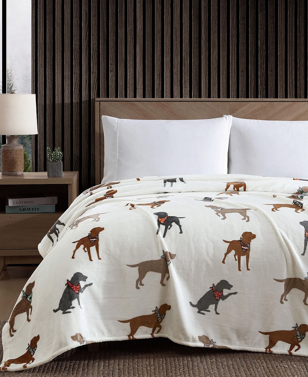 Мягкий плюшевый флисовый плед Eddie Bauer Dogs with Scarves, King