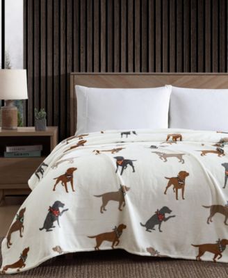 Мягкий плюшевый флисовый плед Eddie Bauer Dogs with Scarves, King