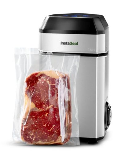 InstaSeal Airtight Double Seal Compact Upright Bag Food Vacuum Sealer with 12 Bags Sealing Machine