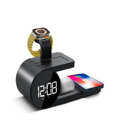 Brookstone 3-in-1 Беспроводная зарядная станция и будильник для iPhone, AirPods и Apple Watch