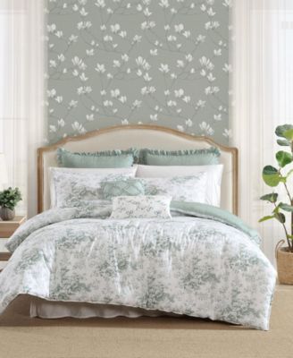 Laura Ashley Toile Delight Reversible 7-Pc. Comforter Set, King