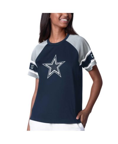 Женский топ Starter Navy Dallas Cowboys 1st Rounder Color Block Raglan