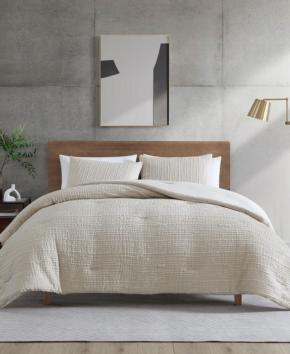 Kenneth Cole New York Serenity Wavy Lines Embossed 3-Pc. Comforter Set, King
