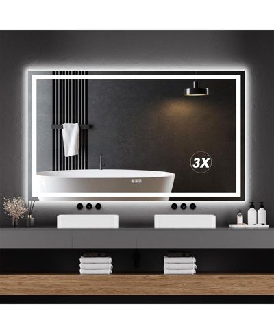 Настенное LED зеркало для ванной gaomon 60X36“ с функцией диммирования, 3X увеличением, защитой от запотевания и водонепроницаемое