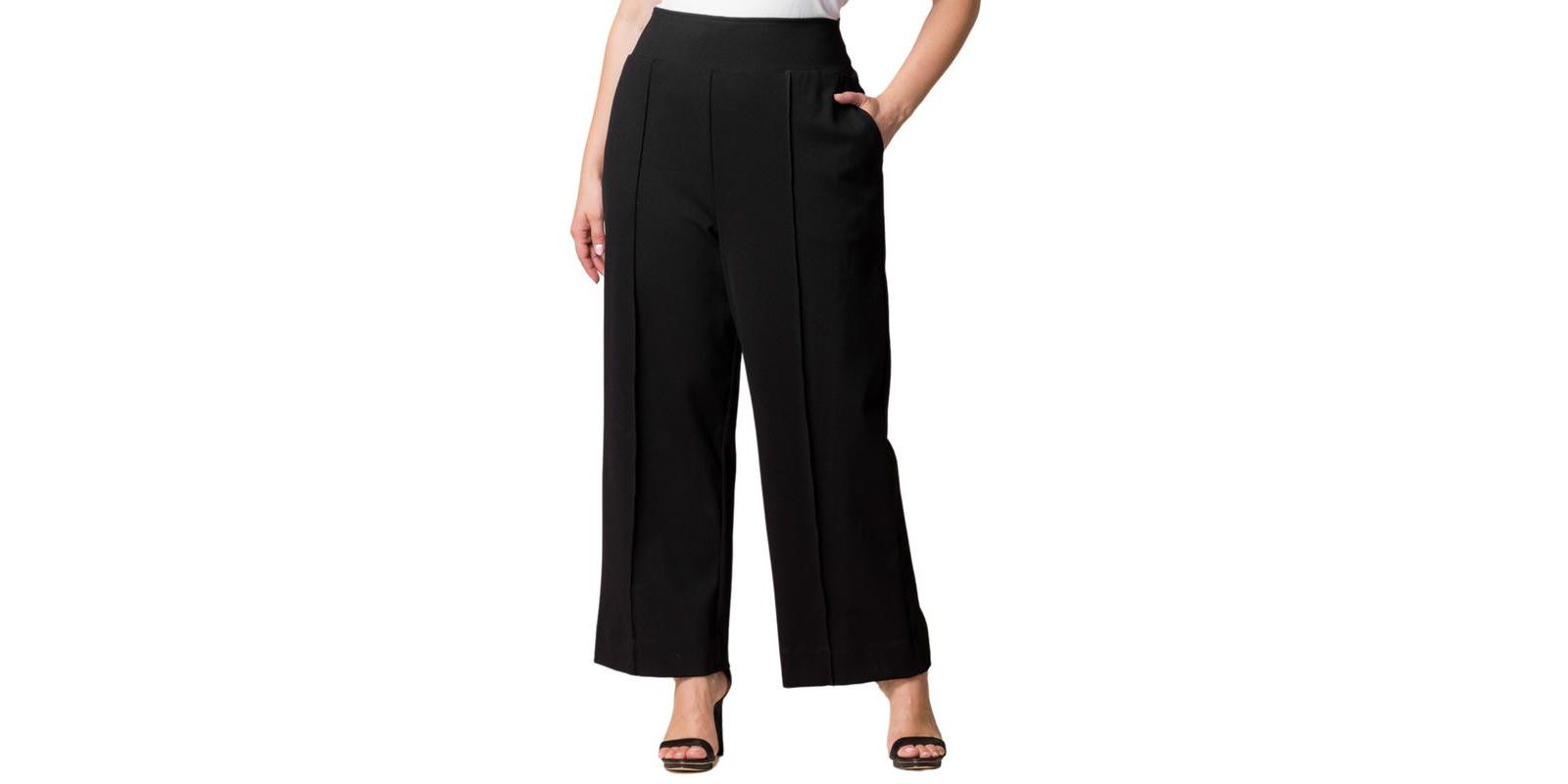 Kiyonna Женский Plus Size Polished Ponte Wide Leg Pants