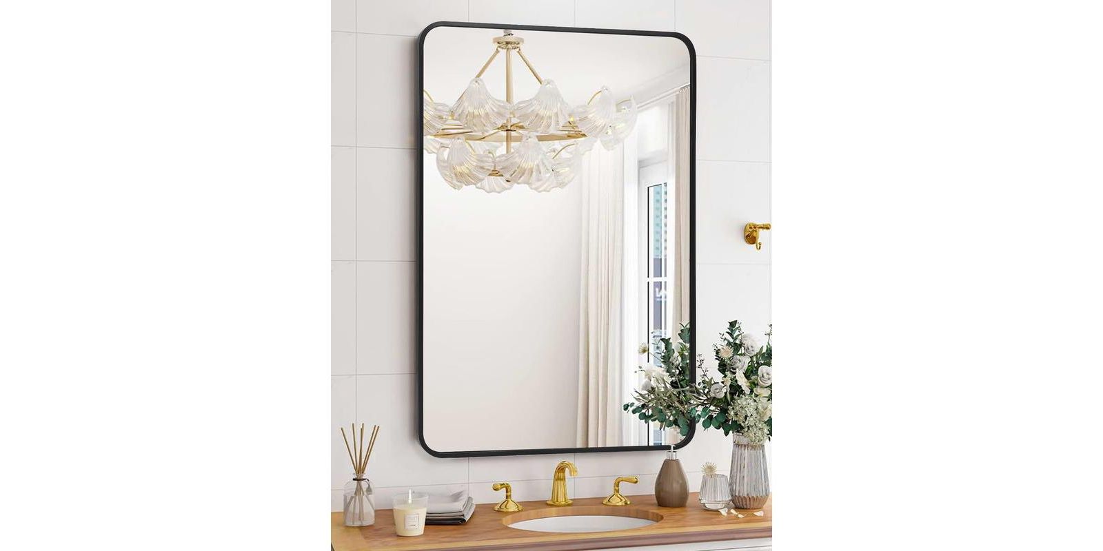 gaomon Bathroom Mirror, Aesthetically Pleasing and Versatile 22 x 30 Inch Vanity Mirror for Over Sink, Available in Varied Sizes, Hangs Horizontally or Vertically, Easy to Install