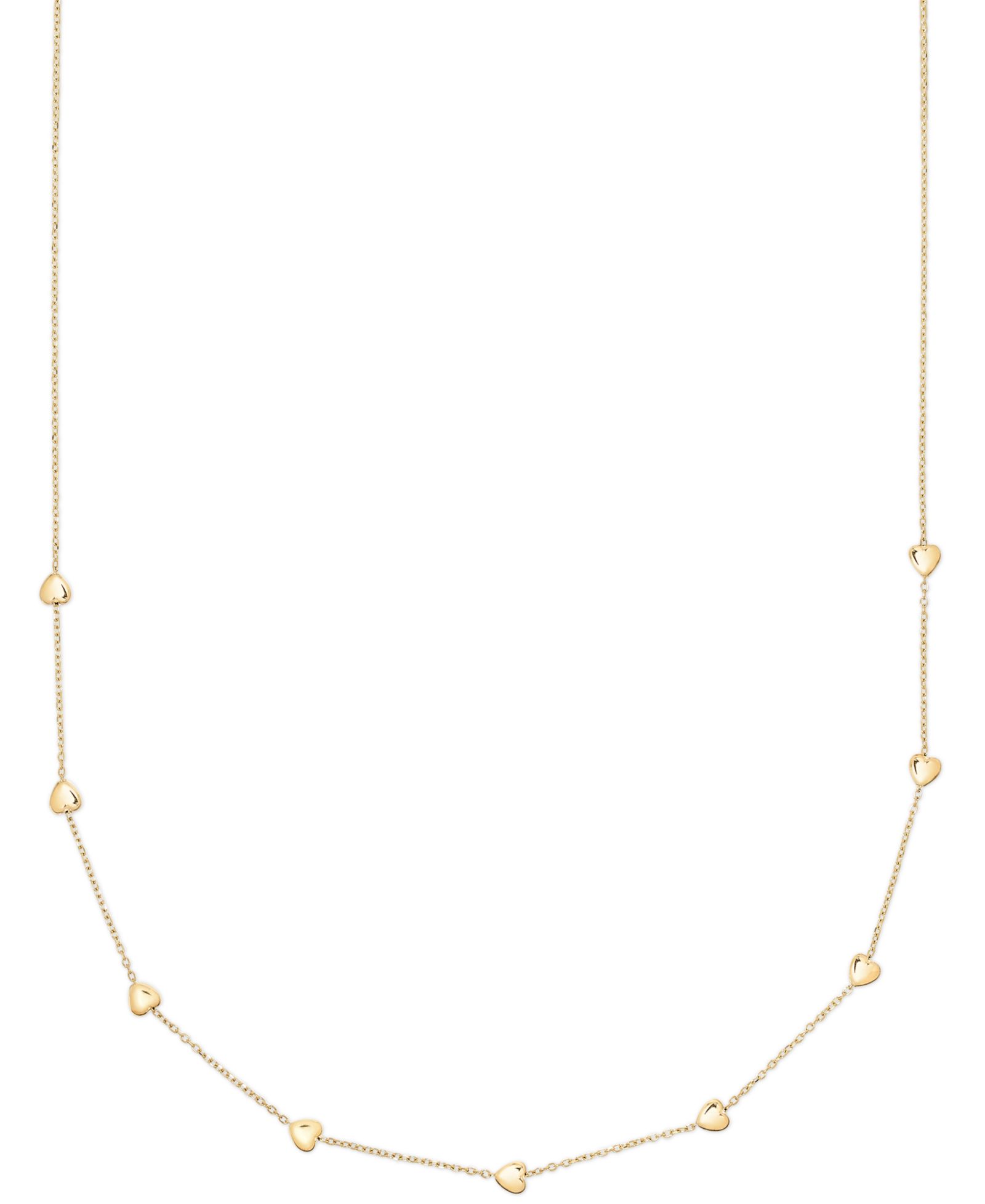 Macy's Ожерелье Station Polished Puffed Heart 18" в желтом золоте 10k