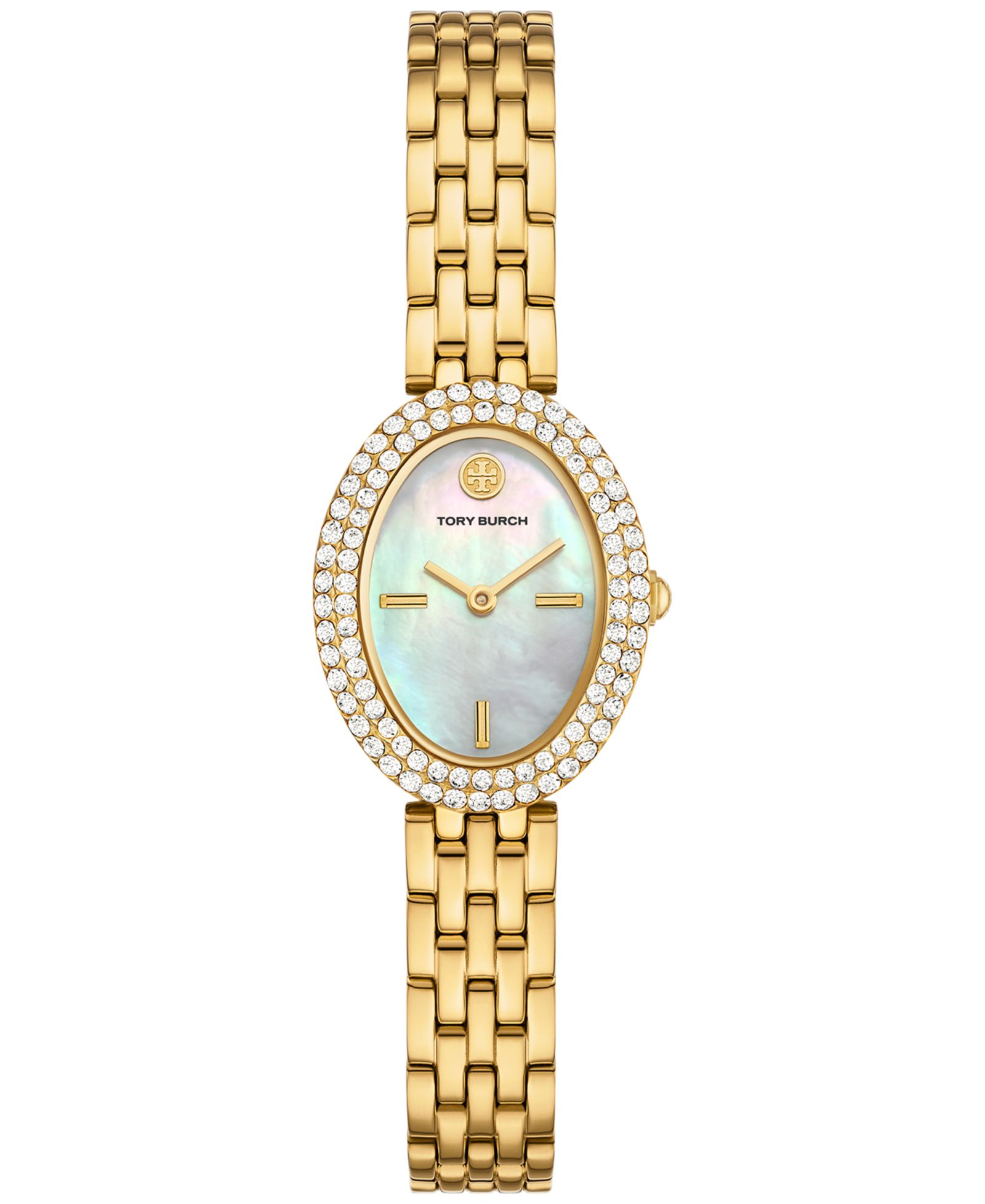 Женские часы Tory Burch Women's The Oval Gold-Tone Stainless Steel 28mm