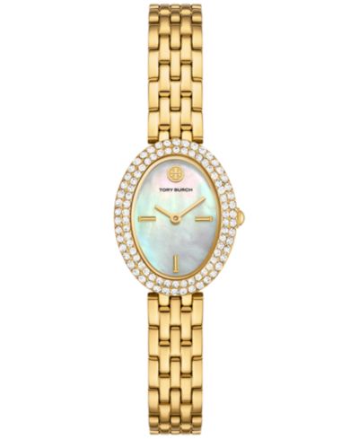 Женские часы Tory Burch Women's The Oval Gold-Tone Stainless Steel 28mm