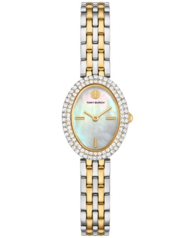 Женские часы Tory Burch The Oval Two-Tone Stainless Steel 28mm
