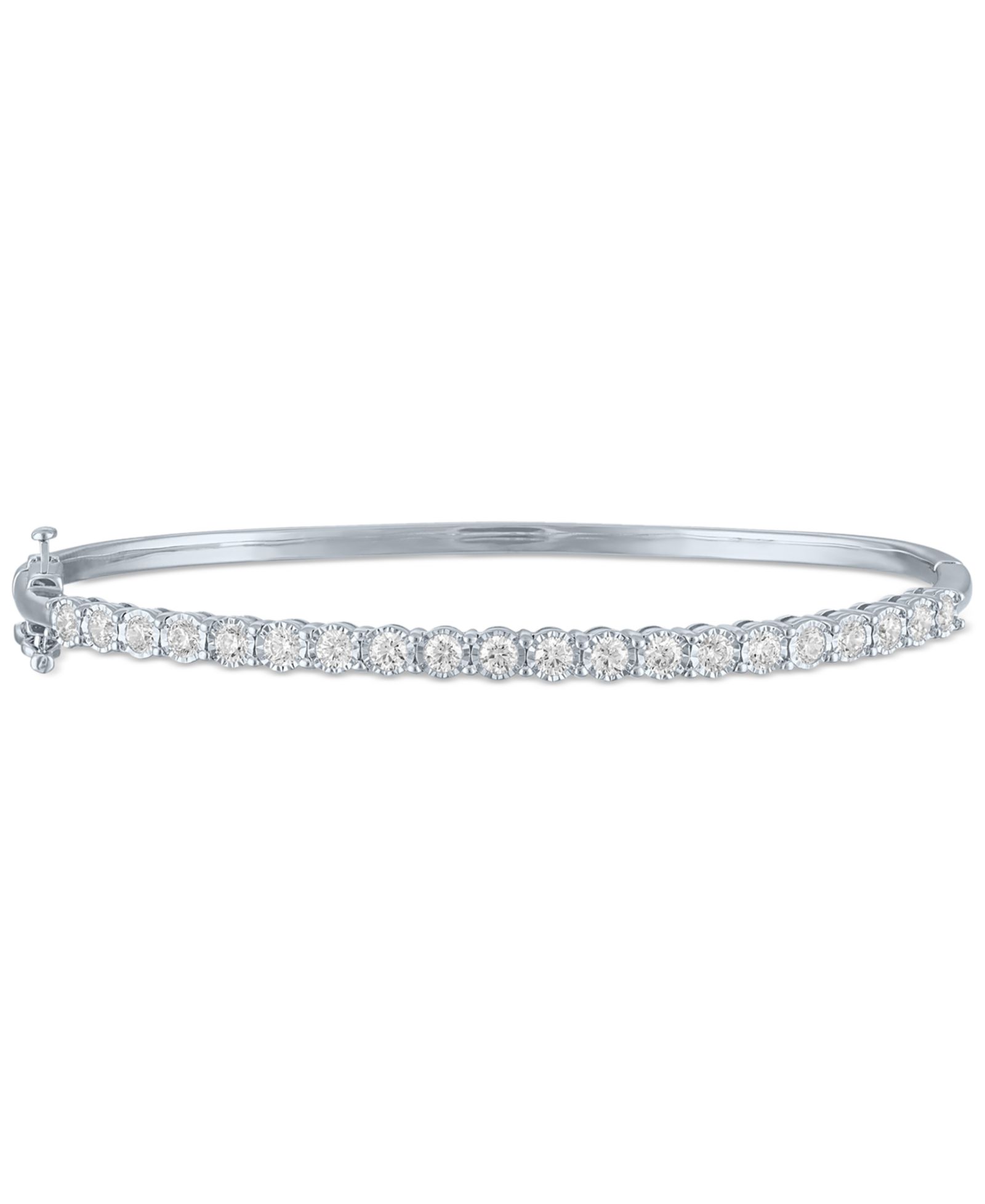 Forever Grown Diamonds Lab-Grown Diamond Prong Bangle Bracelet (1 ct. t.w.) in Sterling Silver or 14k Gold-Plated Sterling Silver