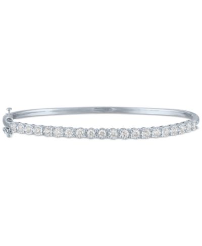 Forever Grown Diamonds Lab-Grown Diamond Prong Bangle Bracelet (1 ct. t.w.) in Sterling Silver or 14k Gold-Plated Sterling Silver