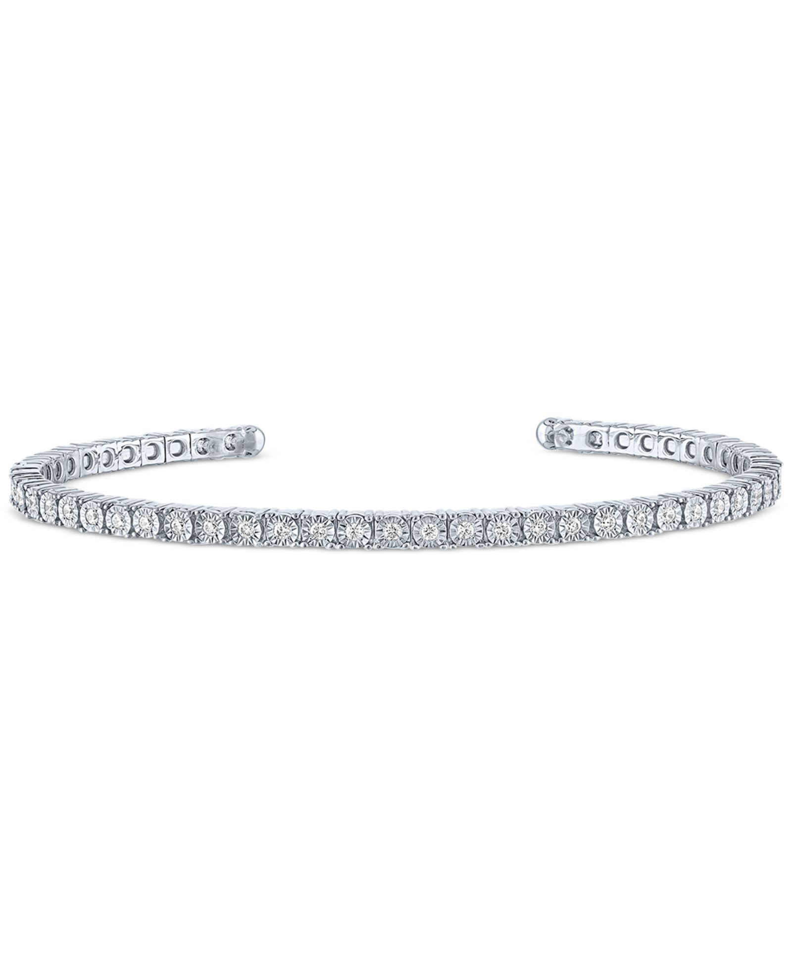 Forever Grown Diamonds Lab-Grown Diamond Flexible Cuff Bangle Bracelet (1/2 ct. t.w.) in Sterling Silver