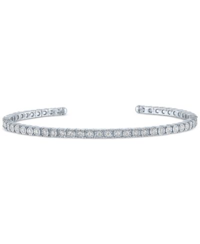 Forever Grown Diamonds Lab-Grown Diamond Flexible Cuff Bangle Bracelet (1/2 ct. t.w.) in Sterling Silver