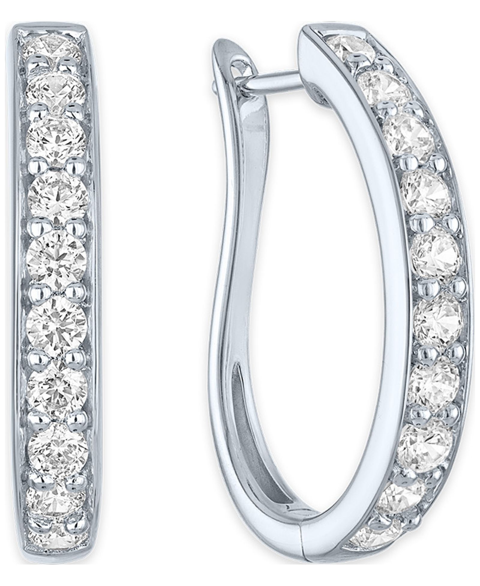 Серьги-кольца Forever Grown Diamonds из драгоценных камней в серебре или позолоченном серебре