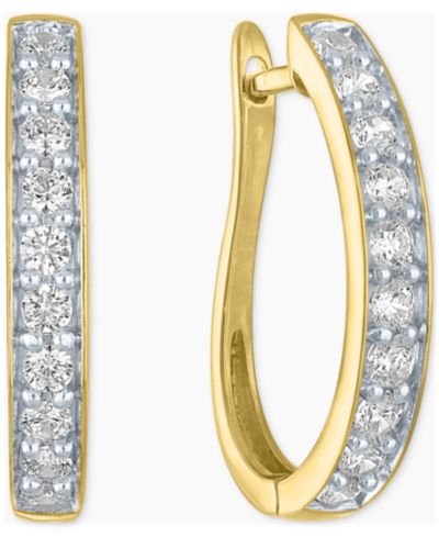 Серьги-кольца Forever Grown Diamonds из драгоценных камней в серебре или позолоченном серебре