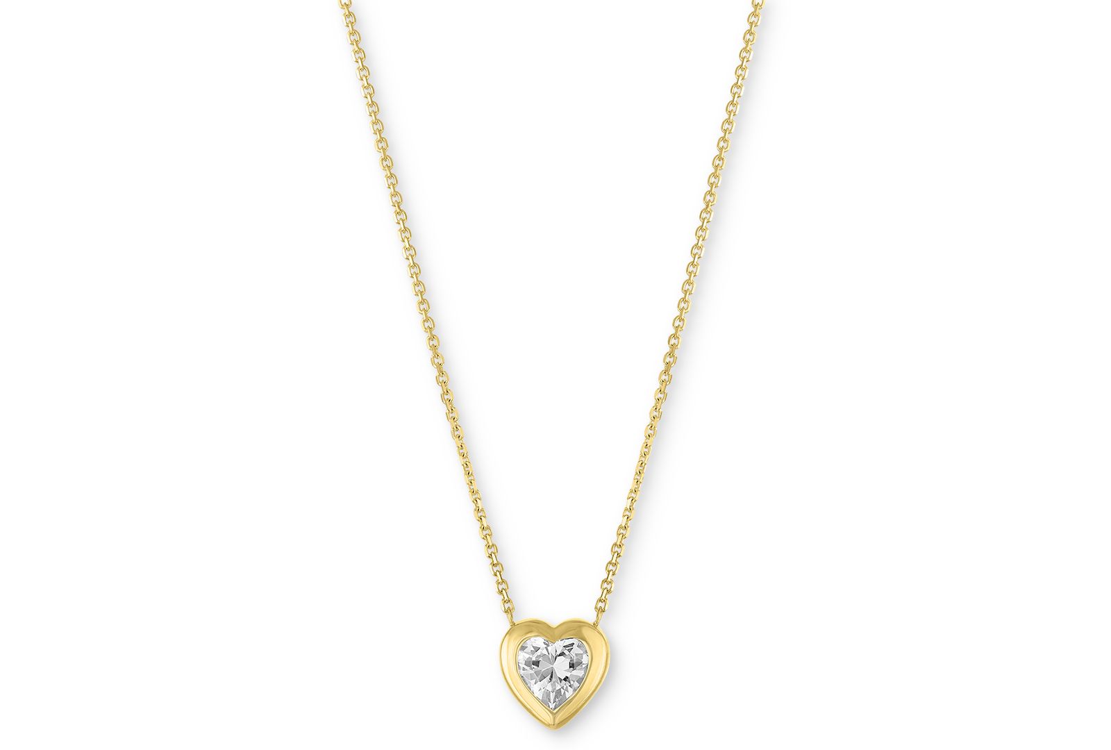Колье Forever Grown Diamonds Lab-Grown Diamond Heart Bezel 1/3 ct. t.w. в 10k Yellow Gold