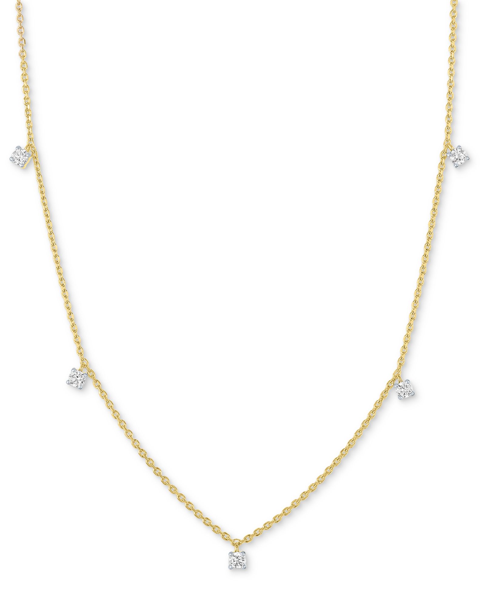 Forever Grown Diamonds Lab-Grown Diamond 5 Drop Necklace (1/4 ct. t.w.) in Sterling Silver or 14k Gold-Plated Sterling Silver