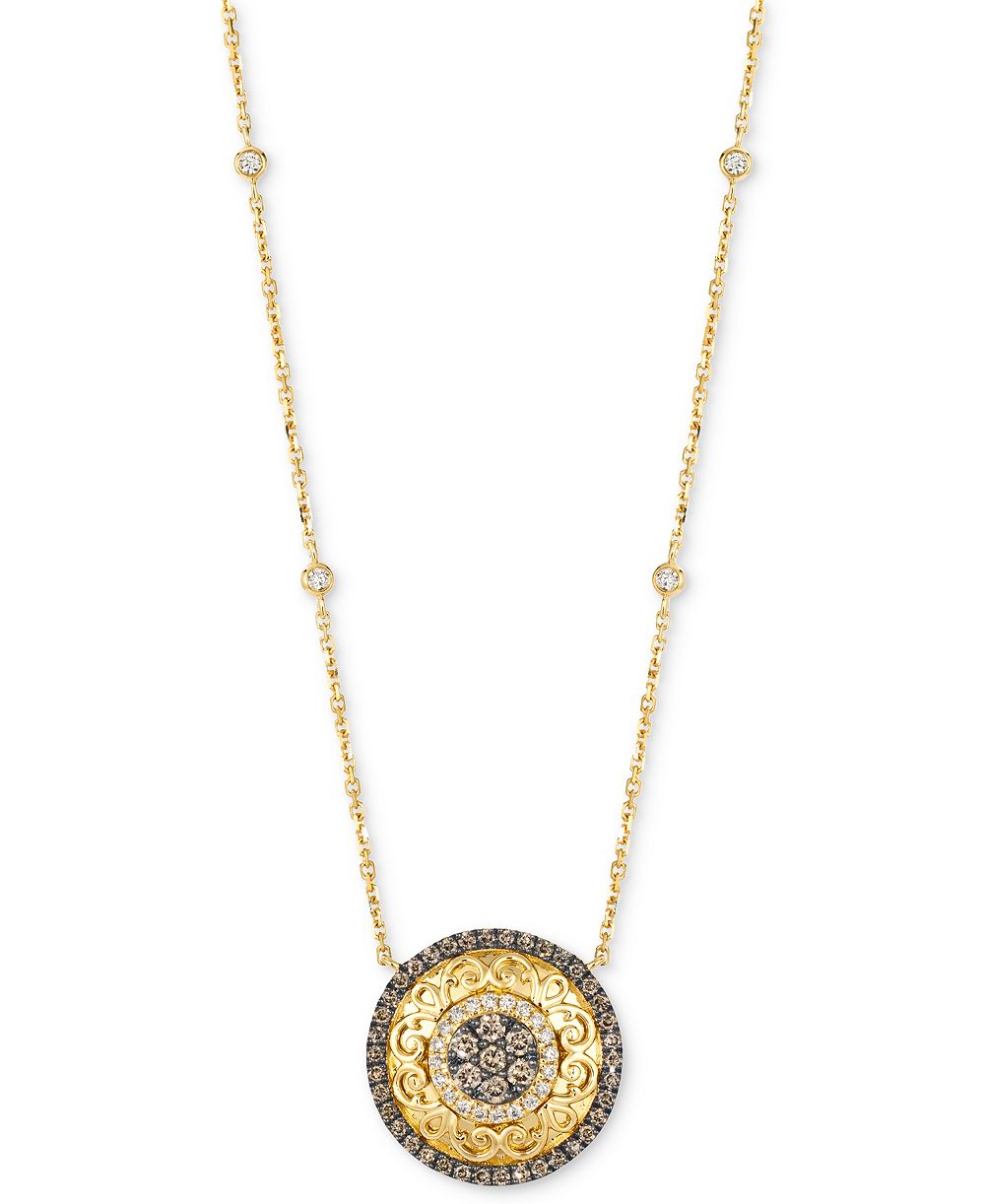 Подвеска Le Vian Nude Diamond & Chocolate Diamond Filigree в золоте 14k
