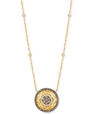 Подвеска Le Vian Nude Diamond & Chocolate Diamond Filigree в золоте 14k