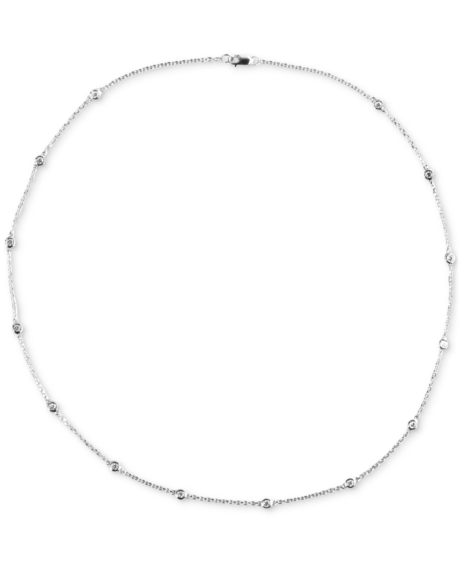 Ожерелье Diamond Bezel Station 18" 1/2 ct. t.w. 14k White Gold