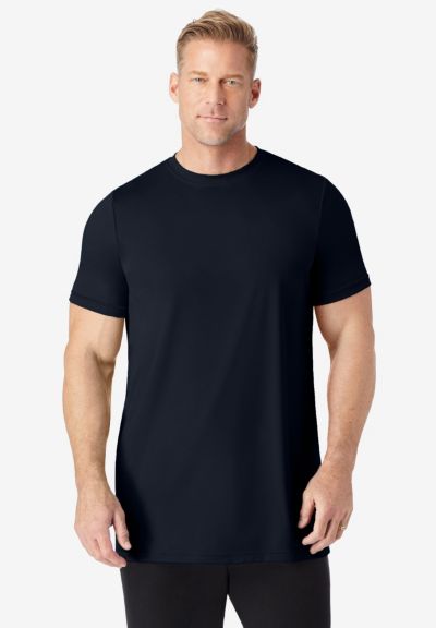 KingSize Men's No Sweat Longer-Length Short Sleeve Crewneck Tee